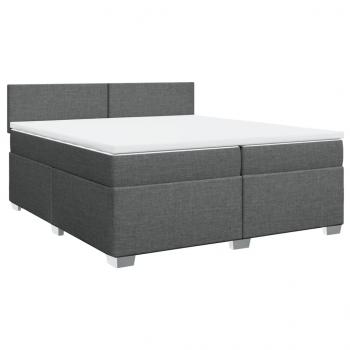 Boxspringbett mit Matratze Dunkelgrau 200x200 cm Stoff