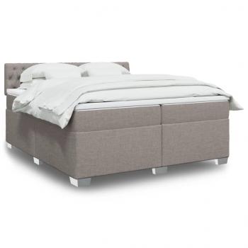 ARDEBO.de - Boxspringbett mit Matratze Taupe 200x200 cm Stoff