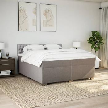 Boxspringbett mit Matratze Taupe 200x200 cm Stoff