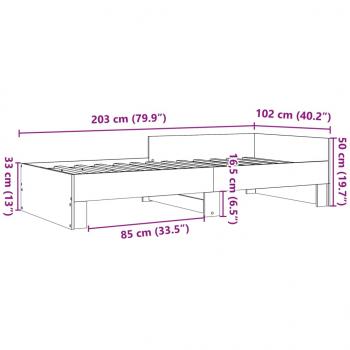 Bettgestell ohne Matratze Braun Eiche 100x200 cm Holzwerkstoff