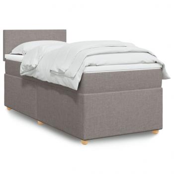 ARDEBO.de - Boxspringbett mit Matratze Taupe 100x200 cm Stoff