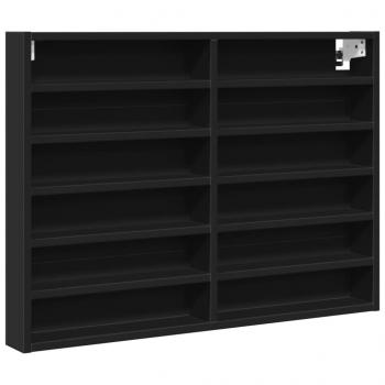 Vitrinenschrank Schwarz 80x8,5x58 cm Holzwerkstoff