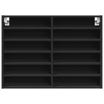 Vitrinenschrank Schwarz 80x8,5x58 cm Holzwerkstoff