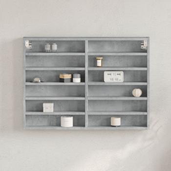 ARDEBO.de - Vitrinenschrank Betongrau 80x8,5x58 cm Holzwerkstoff