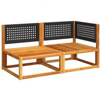 Gartensofa mit Kissen 2-Sitzer Massivholz Akazie