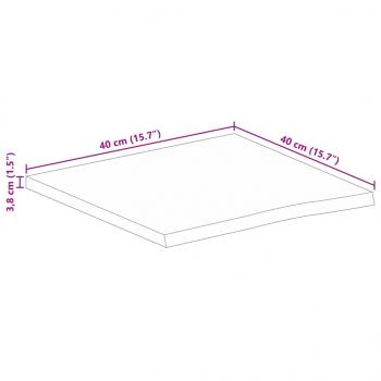 Tischplatte mit Baumkante 40x40x3,8 cm Massivholz Mango