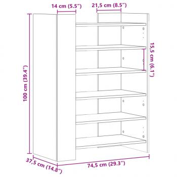 Schuhschrank Weiß 74,5x37,5x100 cm Holzwerkstoff