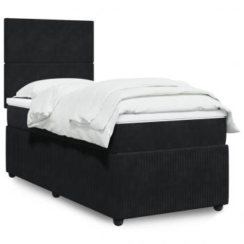 ARDEBO.de - Boxspringbett mit Matratze Schwarz 90x190 cm Samt