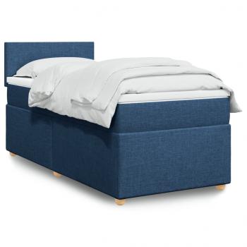 ARDEBO.de - Boxspringbett mit Matratze Blau 90x190 cm Stoff