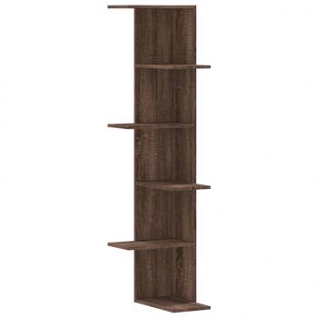 Wand-Eckregal Braun Eichen-Optik 36,5x36,5x140 cm Holzwerkstoff