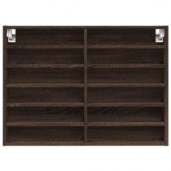 Vitrinenschrank Braun Eichen-Optik 80x8,5x58 cm Holzwerkstoff