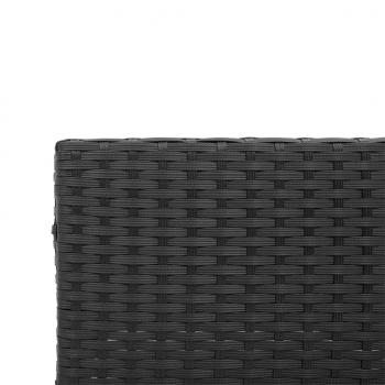 Gartensofa in L-Form mit Tisch und Kissen Schwarz Poly Rattan