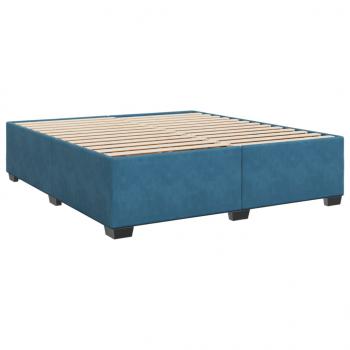 Boxspringbett mit Matratze Dunkelblau 180x200 cm Samt