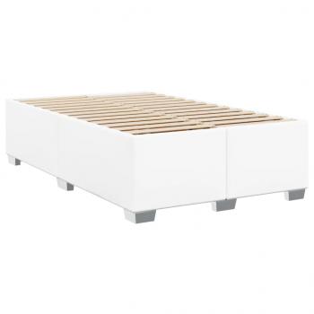 Boxspringbett mit Matratze Weiß 120x200 cm Kunstleder