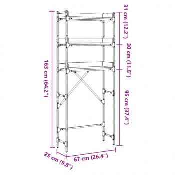 Waschmaschinenregal Sonoma-Eiche 67x25x163 cm Holzwerkstoff