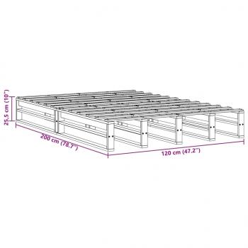 Massivholzbett ohne Matratze Weiß 120x200 cm Kiefernholz