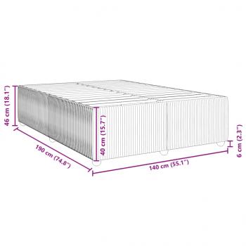 Bettgestell ohne Matratze Dunkelgrau 140x190 cm Samt