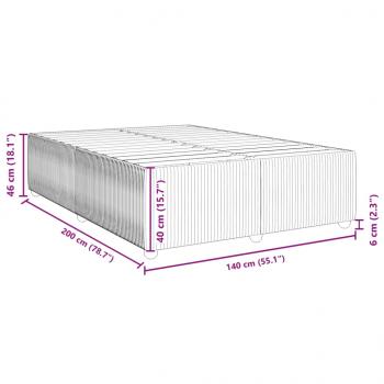 Bettgestell ohne Matratze Dunkelgrau 140x200 cm Samt