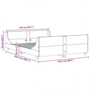 Massivholzbett ohne Matratze Weiß 150x200 cm Kiefernholz