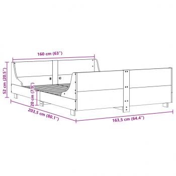 Massivholzbett ohne Matratze Weiß 160x200 Kiefernholz