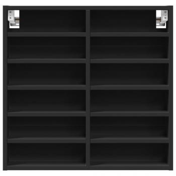 Vitrinenschrank Schwarz 60x8,5x58 cm Holzwerkstoff