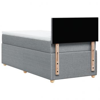 Boxspringbett mit Matratze Hellgrau 90x190 cm Stoff