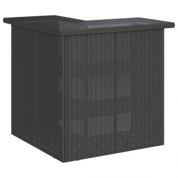 5-tlg. Gartenbar-Set mit Kissen Schwarz Poly Rattan