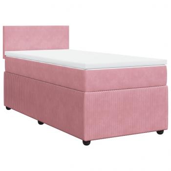 Boxspringbett mit Matratze Rosa 100x200 cm Samt