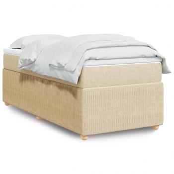 ARDEBO.de - Boxspringbett mit Matratze Creme 90x190 cm Stoff