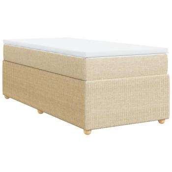 Boxspringbett mit Matratze Creme 90x190 cm Stoff