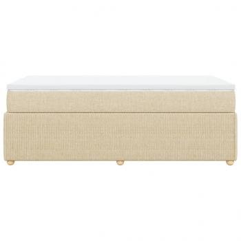 Boxspringbett mit Matratze Creme 90x190 cm Stoff