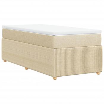 Boxspringbett mit Matratze Creme 90x190 cm Stoff