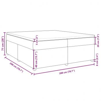 Boxspringbett mit Matratze Dunkelbraun 200x200 cm Stoff