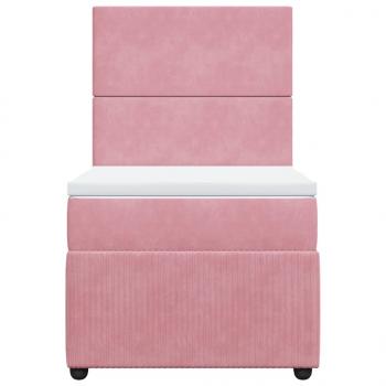 Boxspringbett mit Matratze Rosa 100x200 cm Samt