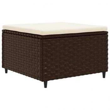 5-tlg. Garten-Lounge-Set mit Kissen Braun Poly Rattan