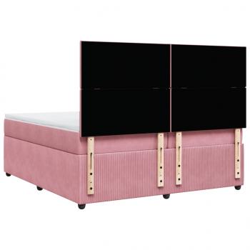 Boxspringbett mit Matratze Rosa 200x200 cm Samt