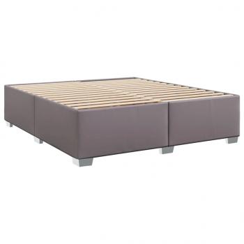 Boxspringbett mit Matratze Grau 200x200 cm Kunstleder