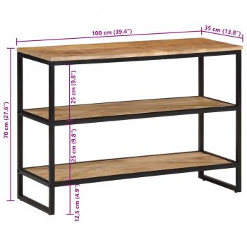 Konsolentisch 100x35x70 cm Raues Massivholz Mango