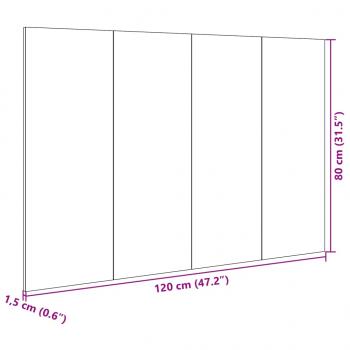 Kopfteil mit Nachttischen Grau Sonoma 120 cm Holzwerkstoff