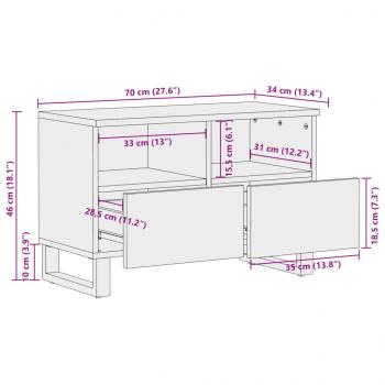 TV-Schrank Braun 70x34x46 cm Massivholz Mango