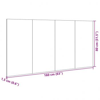 Kopfteil mit Nachttischen Grau Sonoma 160 cm Holzwerkstoff