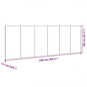 Kopfteil mit Nachttischen Betongrau 240 cm Holzwerkstoff