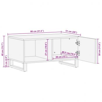 Couchtisch 80x51x40 cm Massivholz Akazie