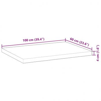 Tischplatte Rechteckig 100x60x4 cm Massivholz Akazie