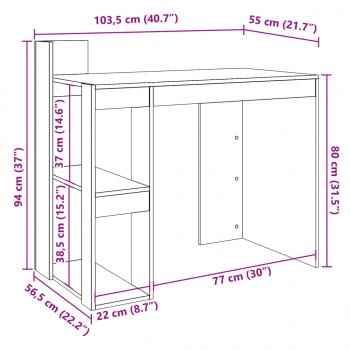 Schreibtisch Schwarz 103,5x56,5x94 cm Holzwerkstoff