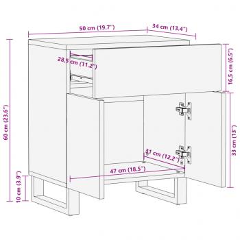 Nachttisch 50x34x60 cm Massivholz Akazie