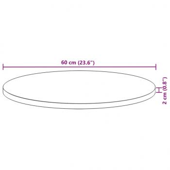 Tischplatte Rund Ø60x2 cm Massivholz Akazie