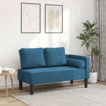 ARDEBO.de - Chaiselongue mit Kissen Blau Samt