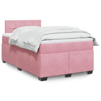 ARDEBO.de - Boxspringbett mit Matratze Rosa 120x200 cm Samt