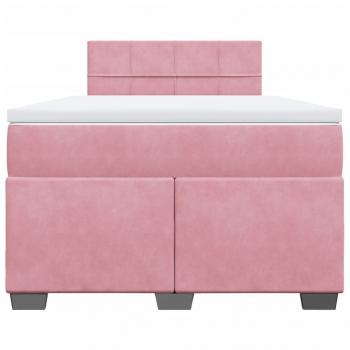 Boxspringbett mit Matratze Rosa 120x200 cm Samt